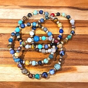 4 pack of gemstone bracelet